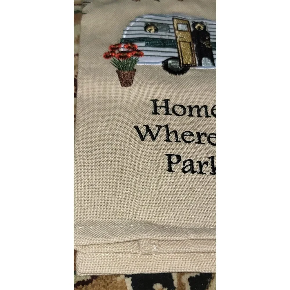 Embroidered RV Camper Dish/ Tea Towel Black Bears Smokies *NEW Home is Where You